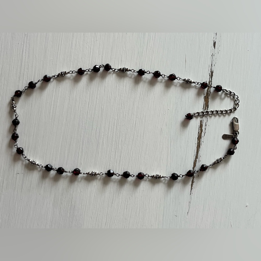 Silpada sterling silver and garnet necklace